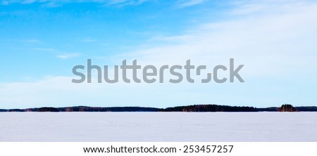 Sky under the lake in winter