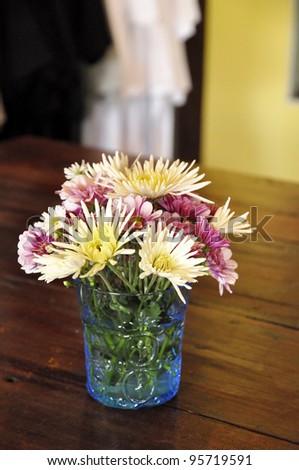 Beautiful Vase Flowers Table Wood