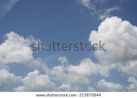 Close up bright clouds with blue sky in bright day