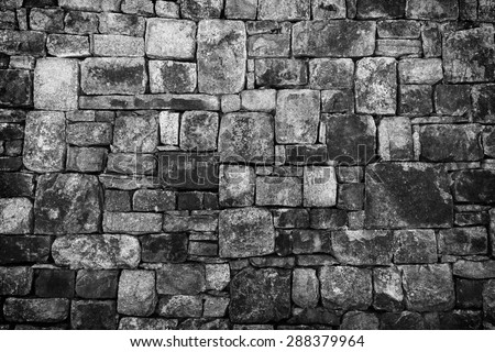 Natural stone wall  (natural patterns) texture background, abstract stone texture background in black and white.