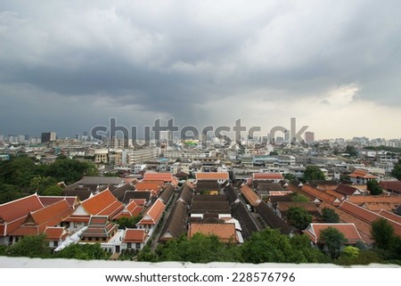 Bangkok city : 2 - nov - 14 ; Bangkok city Scape and dark sky over it Scape and dark sky over city