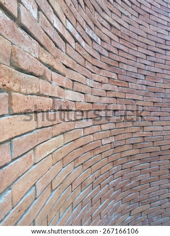 Background of brick wall lay in cruve style and sele focus