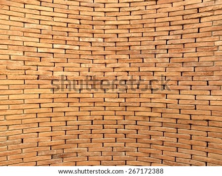 Background of brick wall lay in cruve style