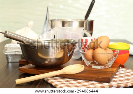 Cake Baking Preparation Tools and ingredients for cooking