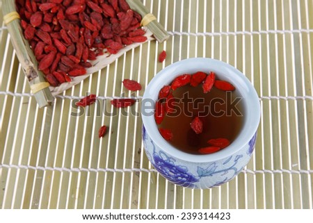 Chinese wolfberry is a kind of Chinese herbal medicine, close-up