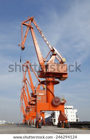 Port gantry crane, used for loading and unloading of goods