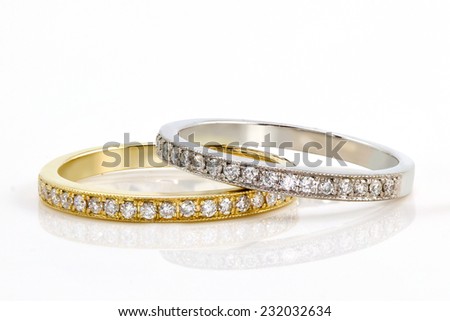 simple round jewelry.Diamond rings isolated