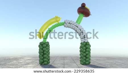 Color balloon arch for decorating of any ceremony, party or cele