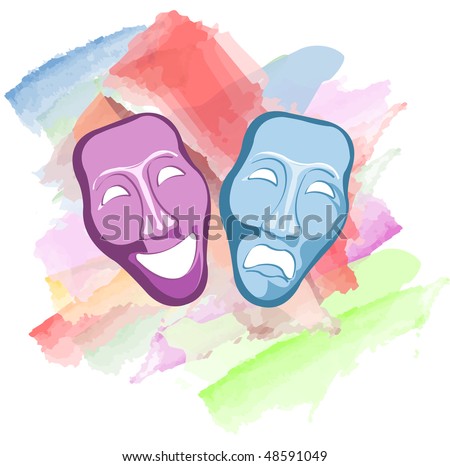 theatre mask clipart. stock vector : theatre comedy