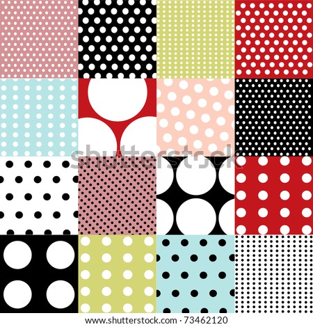 seamless patterns polka dots set seamless patterns polka dots set