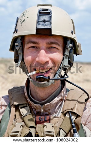 smiling soldier