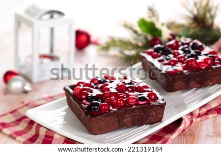 Tarts with forest berries for Christmas day.