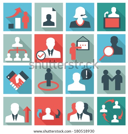 Human management icons Human management icons