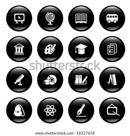 Education Icons Stock Vector Illustration 18327658 : Shutterstock
