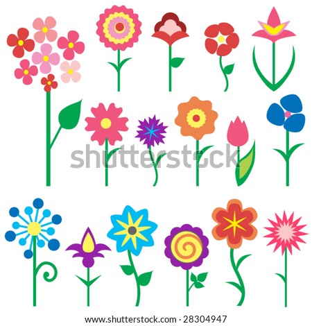 Flower Icons Stock Vector Illustration 28304947 : Shutterstock