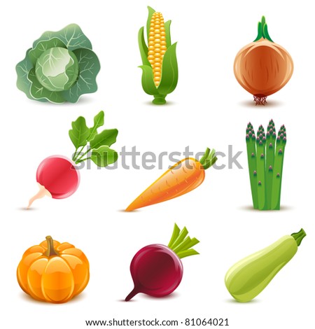 Glossy vegetable set