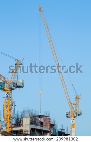 Yellow Crane Tower, front and blue sky.