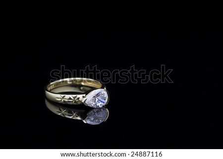 isolated gold ring with stone