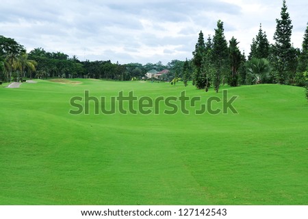 Golf course photo for with green filed. This is sport concept