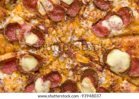Pepperoni pizza serve when hot, a good food from italia