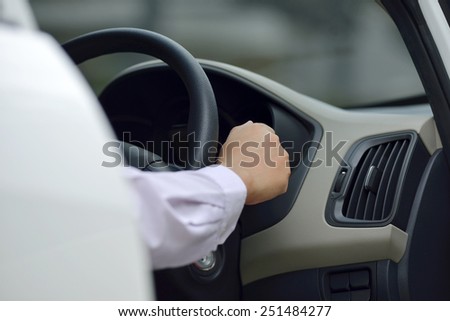 Man driving his car. Automotive concept photo