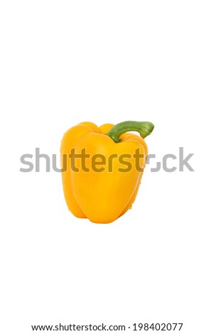 Fresh yellow sweet peppers on a white background. Source of vitamins