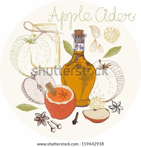 Apple Cider background, traditional Xmas food