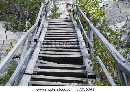 Old wooden steps