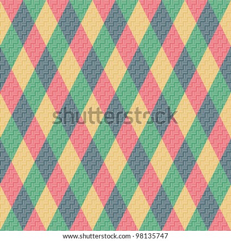 Colorful Rhombus. Seamless pattern, background illustration