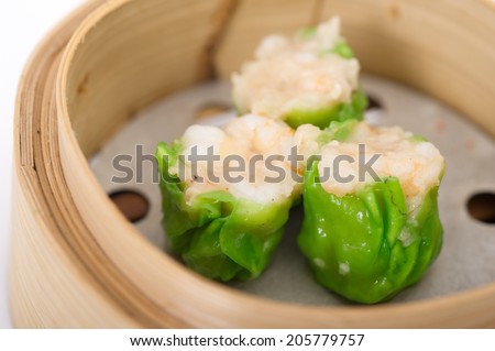 yumcha, dim sum in bamboo steamer, chinese cuisine ,Type of Chinese Steamed Dumpling