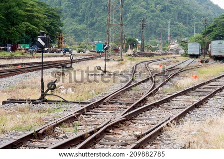 Rail switches in yard off mainline