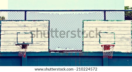 A basketball hoop and back board texture,Old Basketball ring