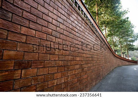 Corridor walls, Industrial background, empty grunge urban street with warehouse brick wall