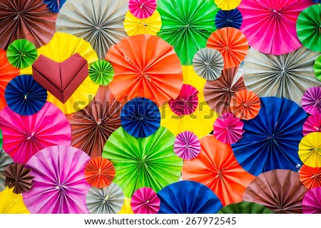 Colorful Circle shape folding paper background, colorful decorative folding paper background