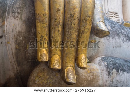 Golden finger Buddha is beautiful architecture in Thailand.
