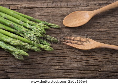 Vintage tone, Vegetables and wooden spoons on vintage wood background