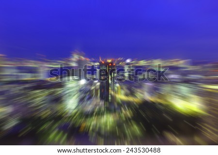 Tokyo Cityscape Artistic blur style - De focused urban abstract texture background for your design