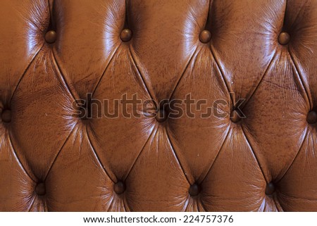 Brown leather texture - background, Brown leather texture of sofa closeup shot.