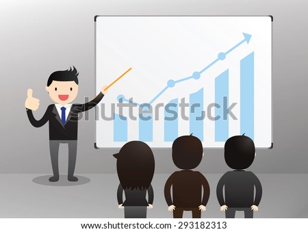Businessman giving a presentation to other business people.