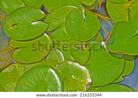 lotus leaf abstract oil paint