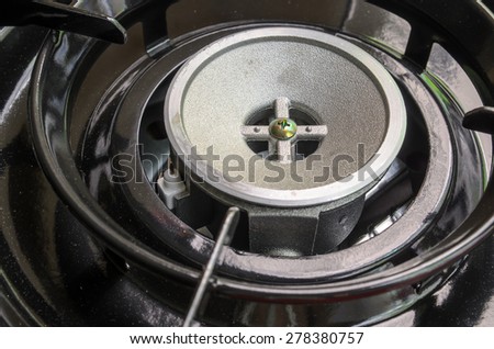 Portable gas burner gas ring close up