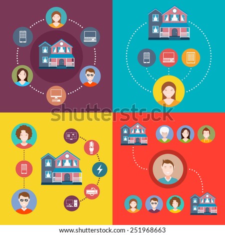 Business concept flat icons set of travel, couchsurfing, recreation infographic design elements vector illustration