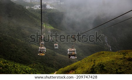 Cable Car, View from cable car in Hong-Kong, Lan-tau Island.