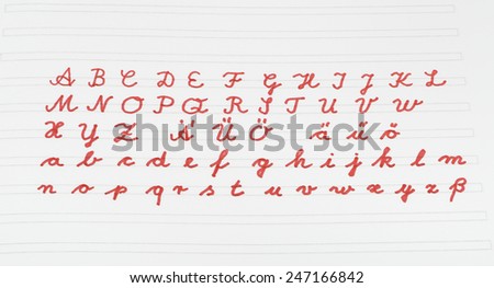 School book handwriting alphabet education