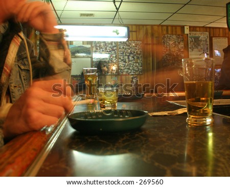 Bar scene. Tungsten lit with slight blur.