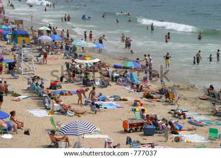 Crowded Beach Scene