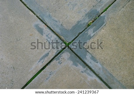 Cross or X Pattern formed by Concrete lines