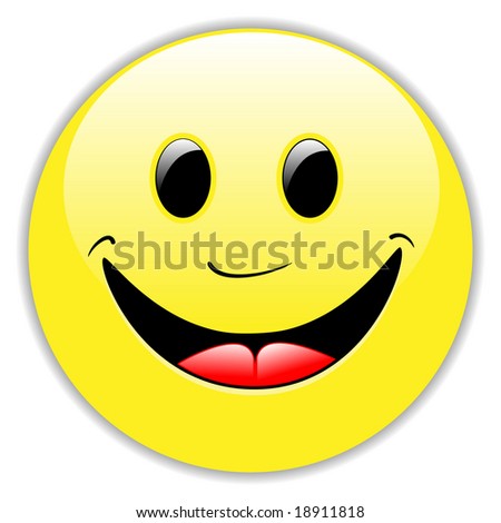 smiley face images. Happy Smiley Face Button