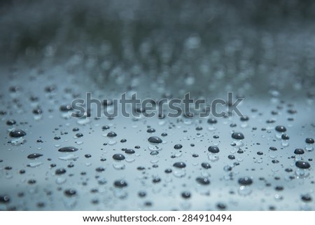 Water drops on mirror background
