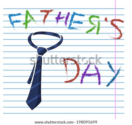 Child's drawing of neck tie Father's Day card